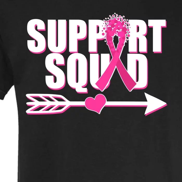 Support Squad Breast Cancer Awareness Pink Ribbon Garment-Dyed Heavyweight T-Shirt