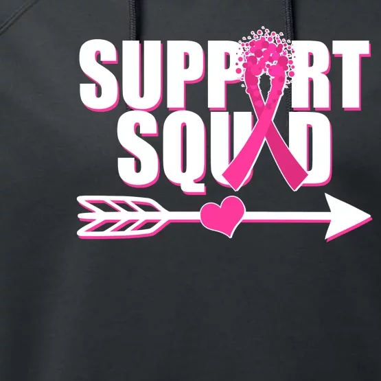 Support Squad Breast Cancer Awareness Pink Ribbon Performance Fleece Hoodie