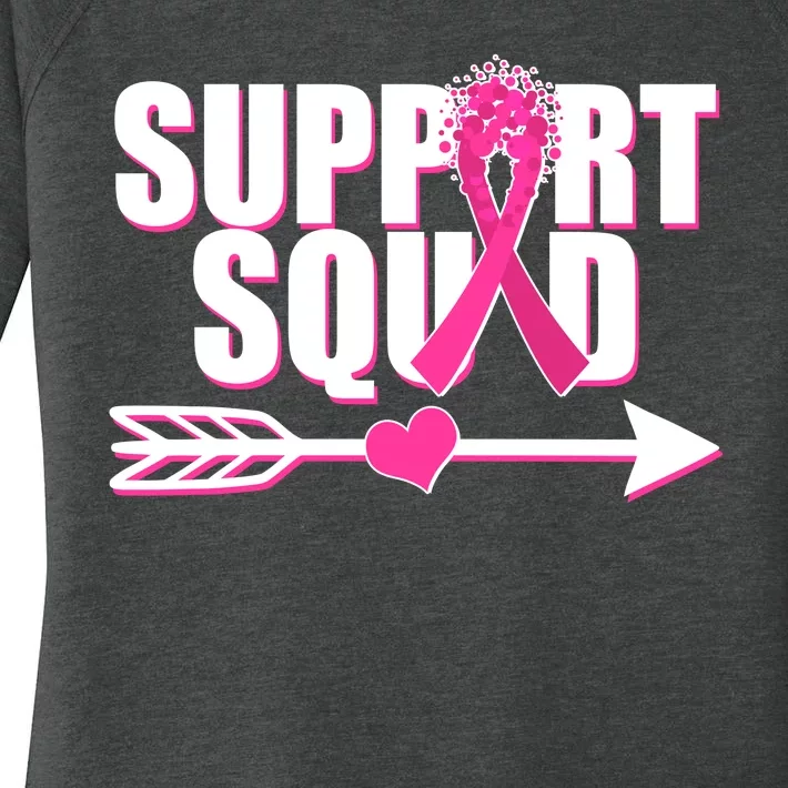 Support Squad Breast Cancer Awareness Pink Ribbon Women's Perfect Tri Tunic Long Sleeve Shirt