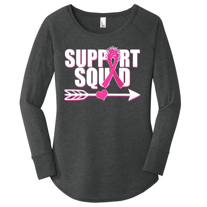 Support Squad Breast Cancer Awareness Pink Ribbon Women's Perfect Tri Tunic Long Sleeve Shirt