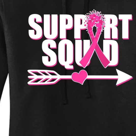 Support Squad Breast Cancer Awareness Pink Ribbon Women's Pullover Hoodie