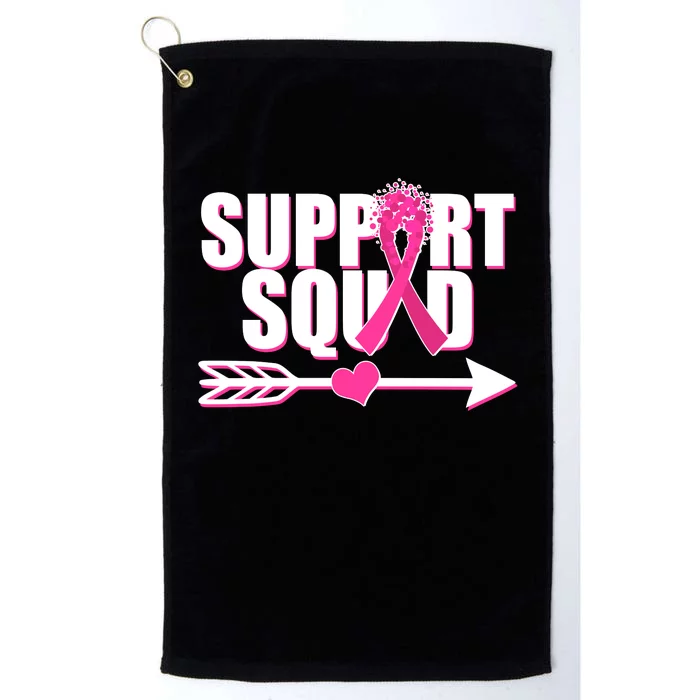 Support Squad Breast Cancer Awareness Pink Ribbon Platinum Collection Golf Towel