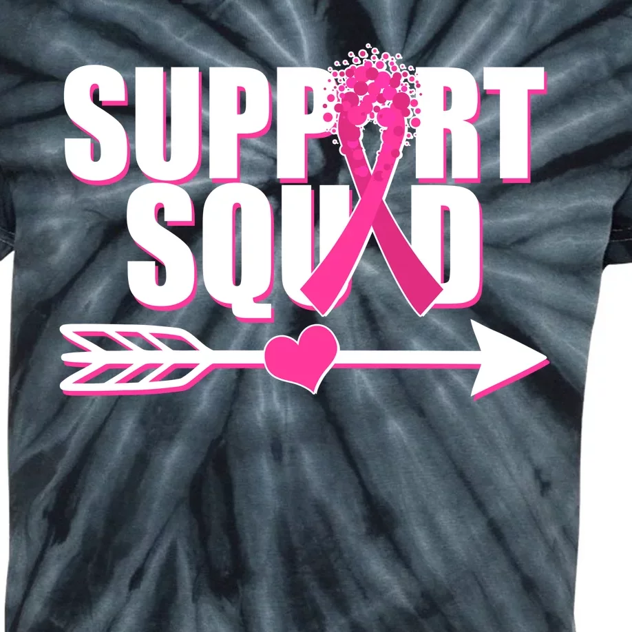 Support Squad Breast Cancer Awareness Pink Ribbon Kids Tie-Dye T-Shirt