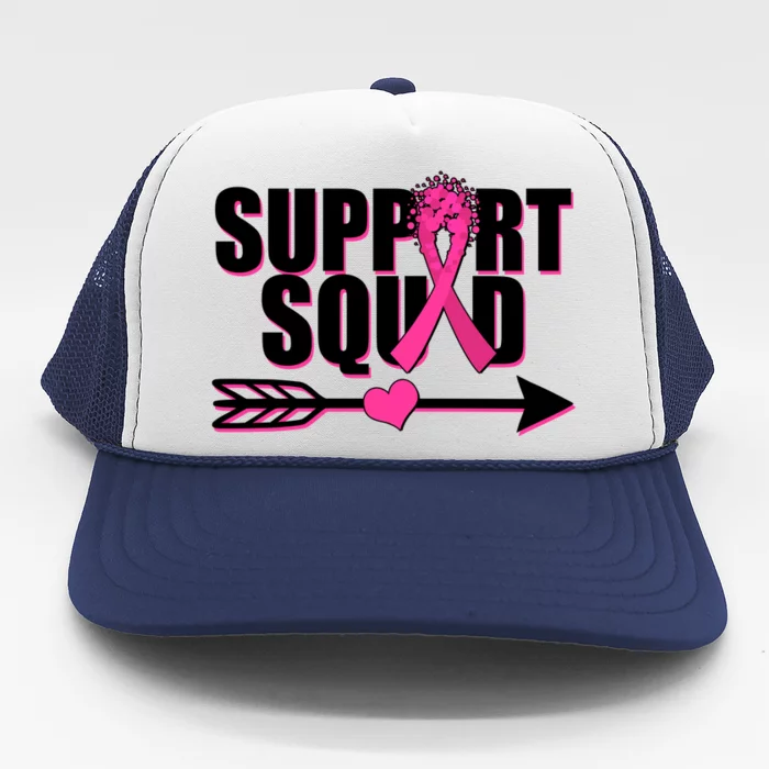 Support Squad Breast Cancer Awareness Pink Ribbon Trucker Hat