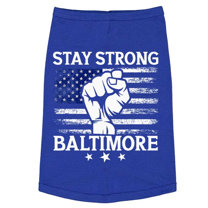 Stay Strong Baltimore White Raised Hand Fist Doggie Tank