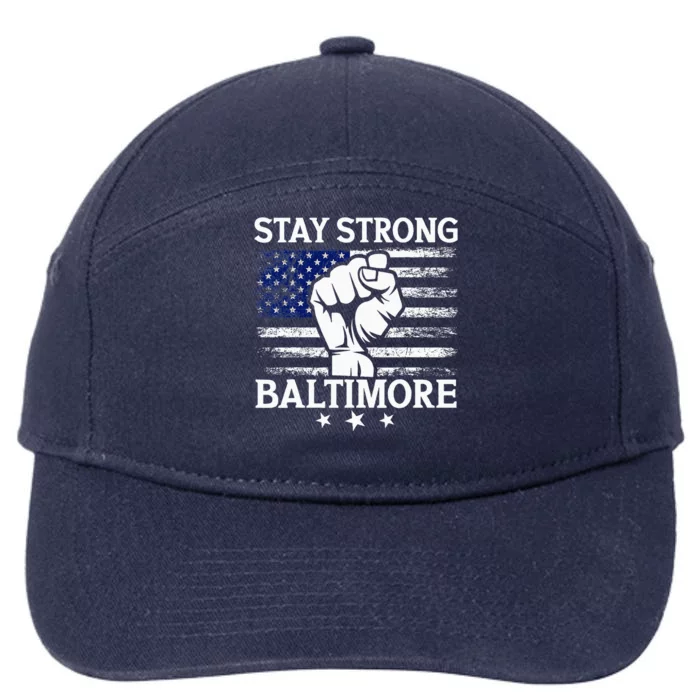 Stay Strong Baltimore White Raised Hand Fist 7-Panel Snapback Hat