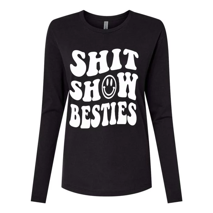 Shit Show Besties Womens Cotton Relaxed Long Sleeve T-Shirt