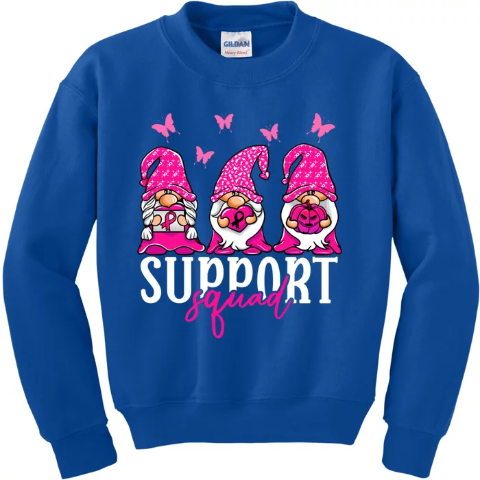 Support Squad Breast Cancer Gnome Support Squad Graphic Gift Kids Sweatshirt