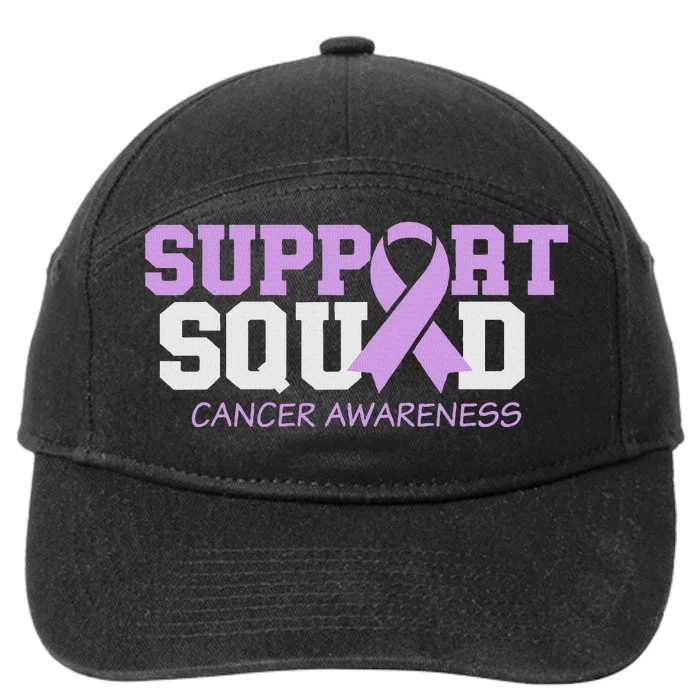 Support Squad Cancer Awareness Ribbon 7-Panel Snapback Hat