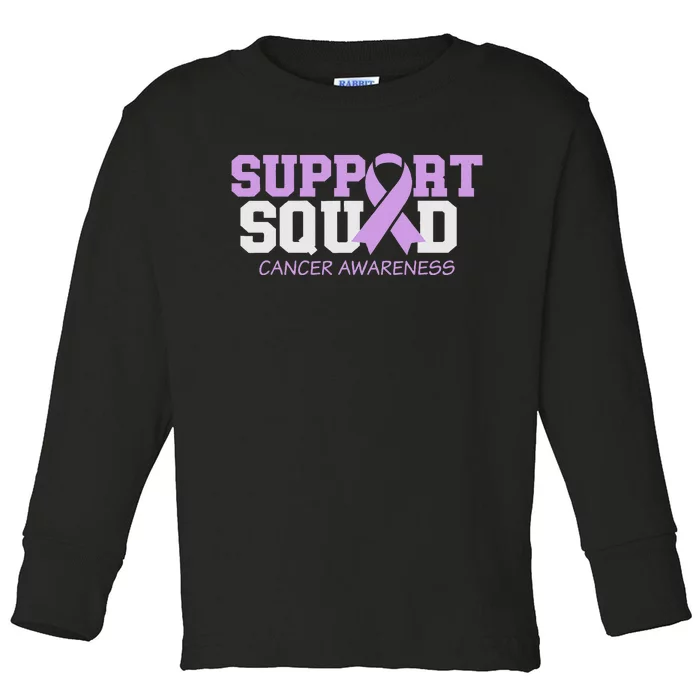 Support Squad Cancer Awareness Ribbon Toddler Long Sleeve Shirt