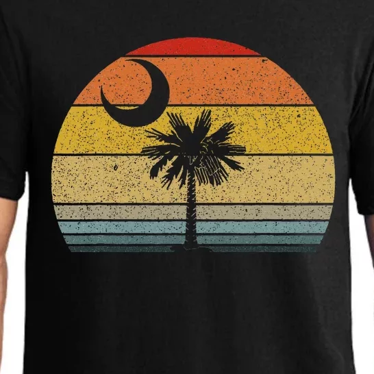 Sunset South Carolina Flag Palmetto Tree Crescent Moon Pajama Set