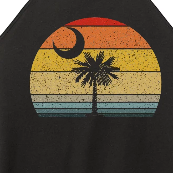 Sunset South Carolina Flag Palmetto Tree Crescent Moon Women’s Perfect Tri Rocker Tank