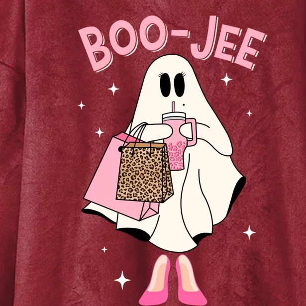 Spooky Season Cute Ghost Funny Halloween Boujee Boojee Gift Hooded Wearable Blanket