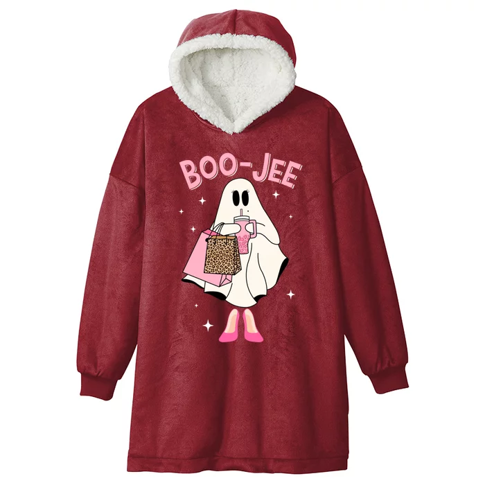 Spooky Season Cute Ghost Funny Halloween Boujee Boojee Gift Hooded Wearable Blanket