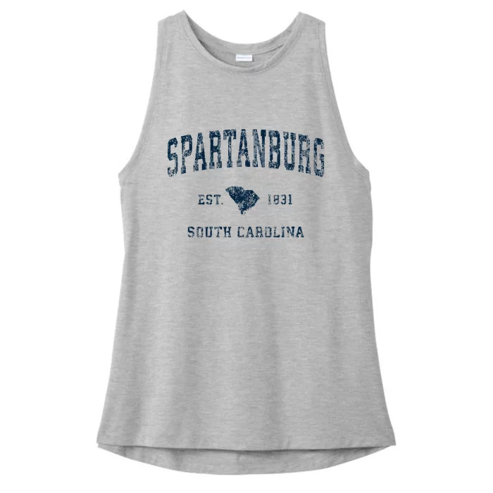 Spartanburg South Carolina Sc Vintage Sports Ladies Tri-Blend Wicking Tank