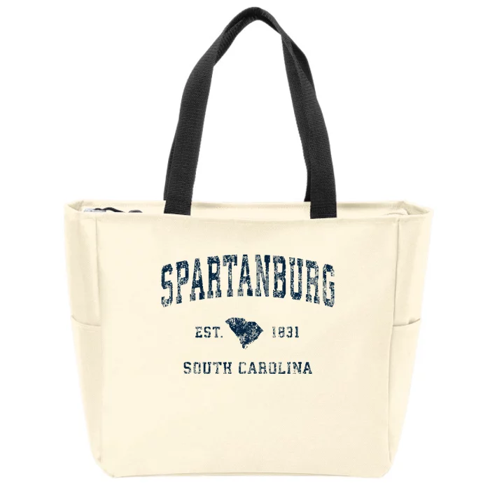 Spartanburg South Carolina Sc Vintage Sports Zip Tote Bag