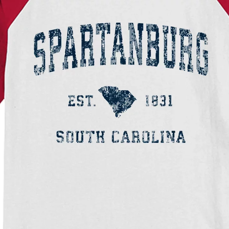 Spartanburg South Carolina Sc Vintage Sports Kids Colorblock Raglan Jersey