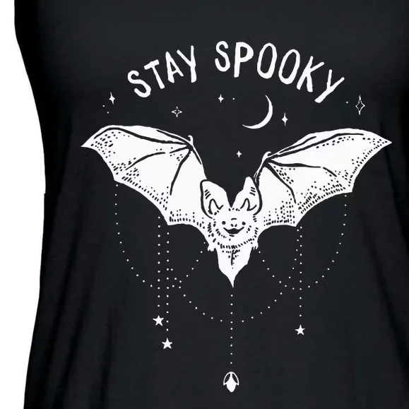 Stay Spooky Cute Vampire Bat Halloween Ladies Essential Flowy Tank