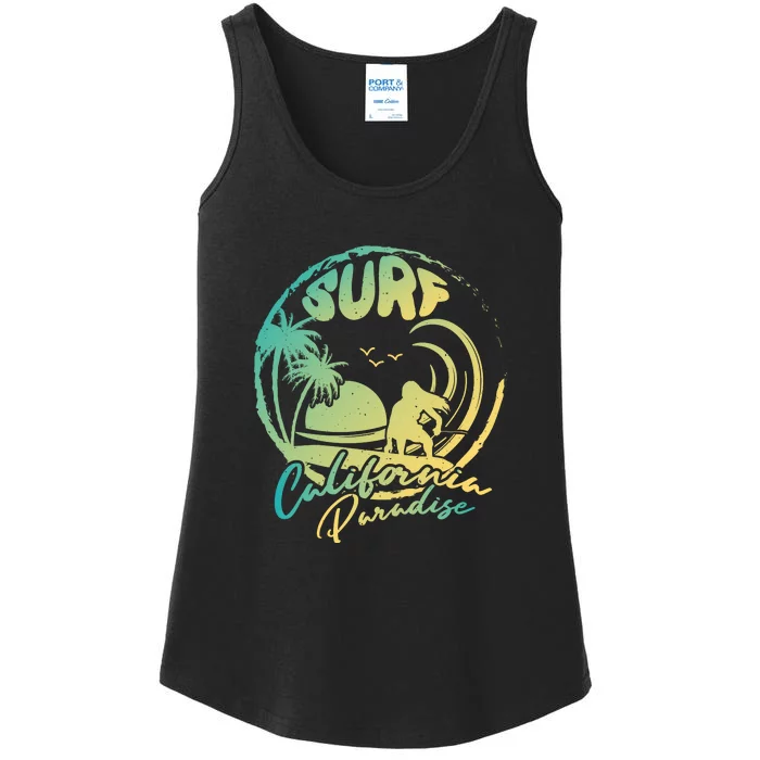 Surfing Surf California Paradise Summer Gift Ladies Essential Tank