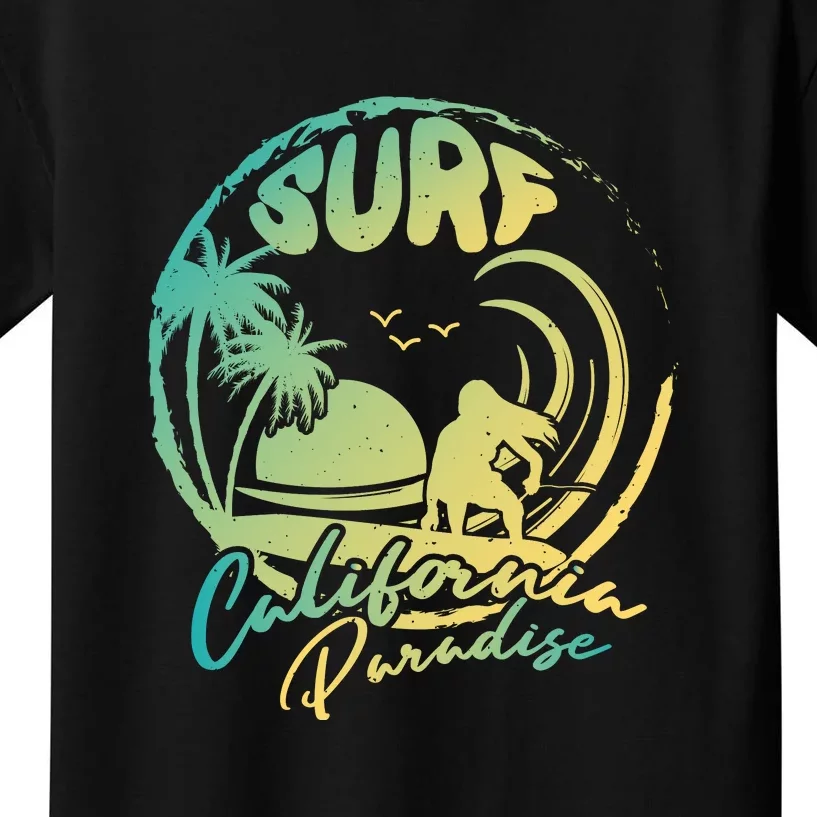 Surfing Surf California Paradise Summer Gift Kids T-Shirt