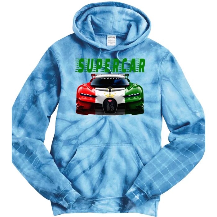 Supercar Sports Car Muscle Car And Race Car Tie Dye Hoodie