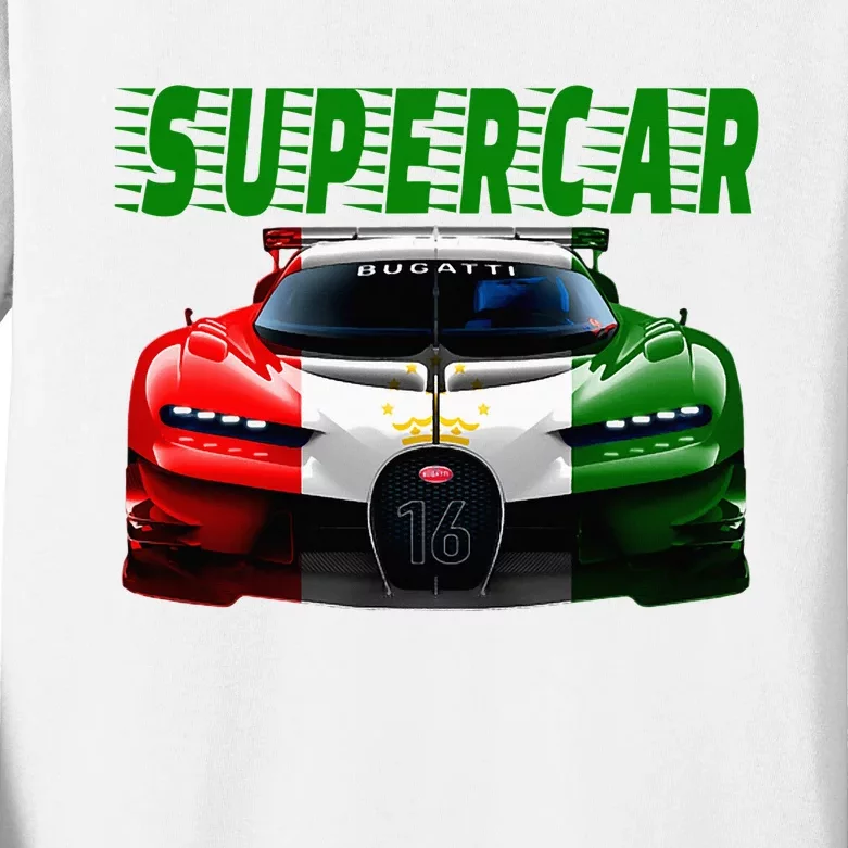 Supercar Sports Car Muscle Car And Race Car Kids Long Sleeve Shirt