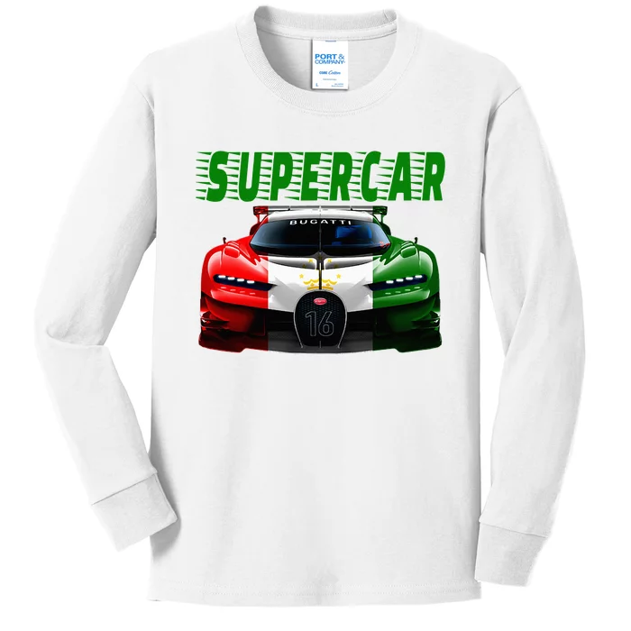 Supercar Sports Car Muscle Car And Race Car Kids Long Sleeve Shirt