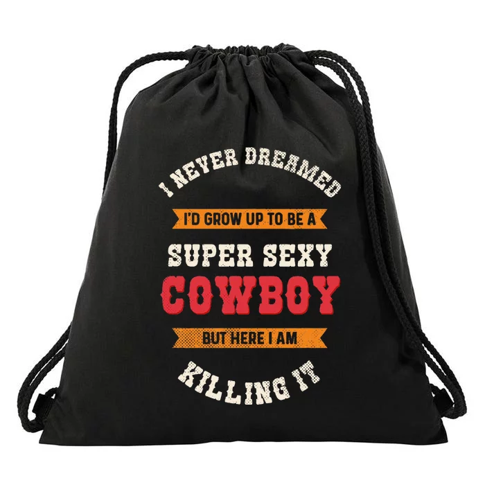 Super Sexy Cowboy Drawstring Bag