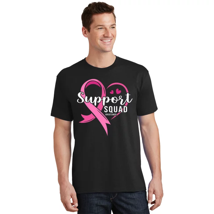 Support Squad Cute Heart Breast Cancer Awareness T-Shirt