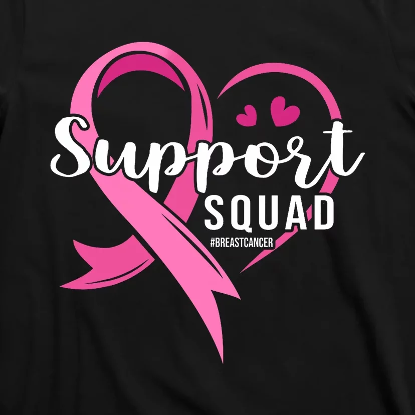 Support Squad Cute Heart Breast Cancer Awareness T-Shirt