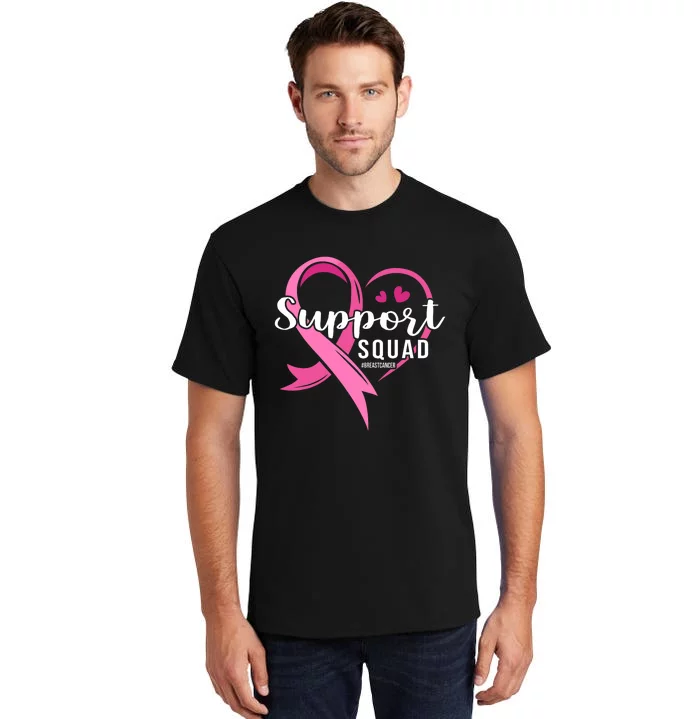 Support Squad Cute Heart Breast Cancer Awareness Tall T-Shirt