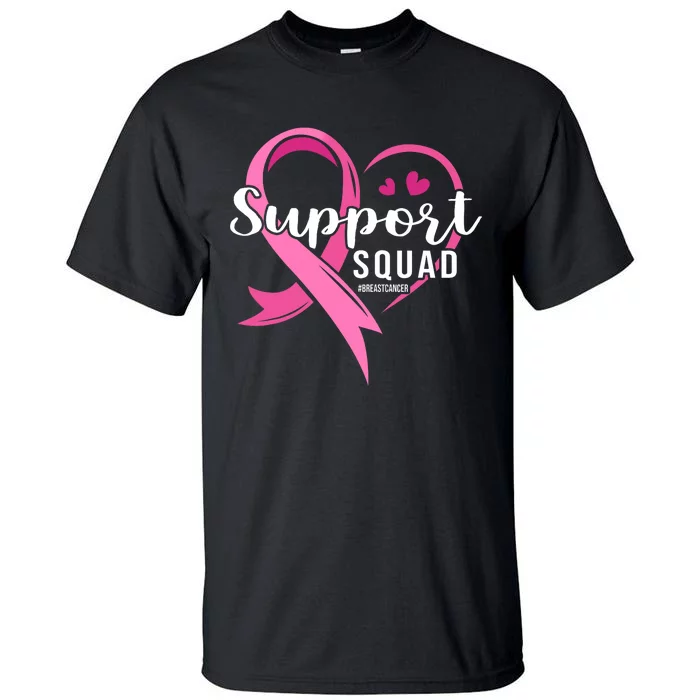 Support Squad Cute Heart Breast Cancer Awareness Tall T-Shirt