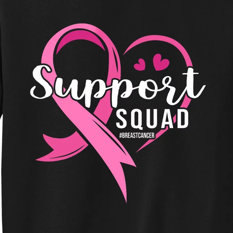 Support Squad Cute Heart Breast Cancer Awareness Tall Sweatshirt