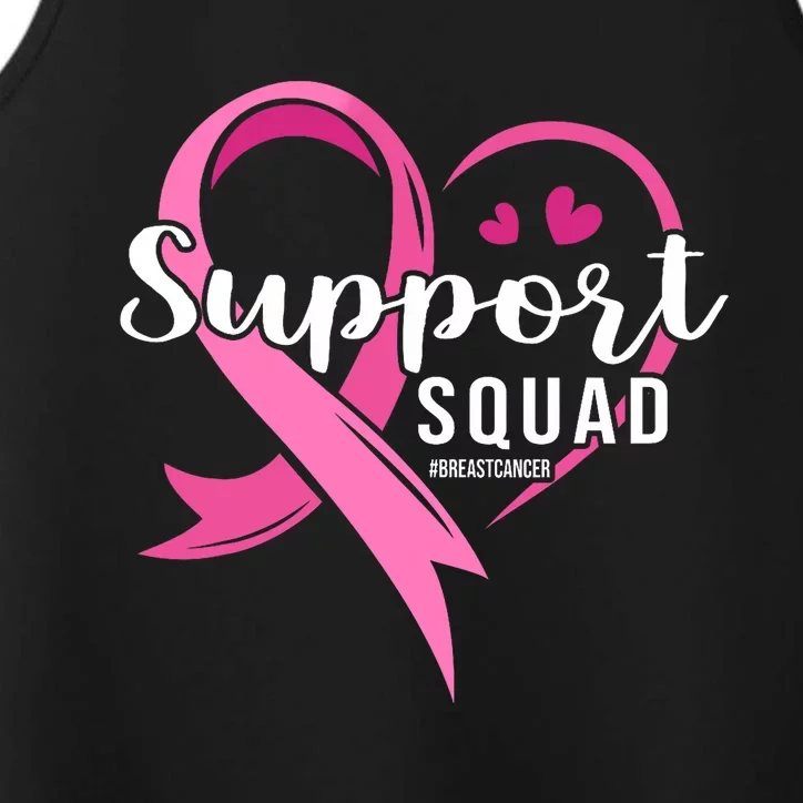 Support Squad Cute Heart Breast Cancer Awareness Performance Tank