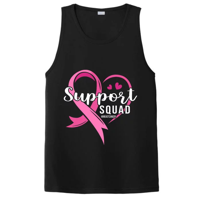 Support Squad Cute Heart Breast Cancer Awareness Performance Tank