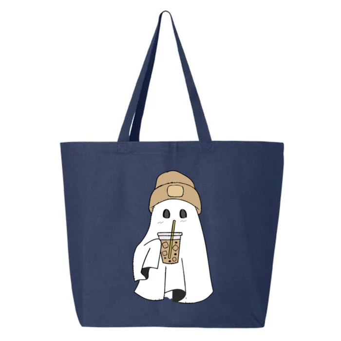 Spooky Season Cute Retro Ghost Ice Coffee Halloween Costume Cool Gift 25L Jumbo Tote