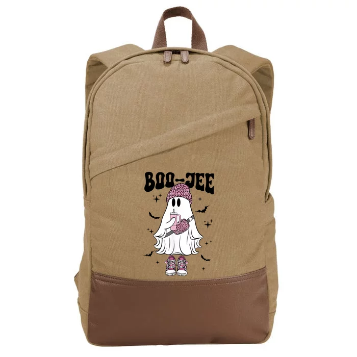 Spooky Season Cute Ghost Halloween Costume Boujee Boojee Cotton Canvas Backpack