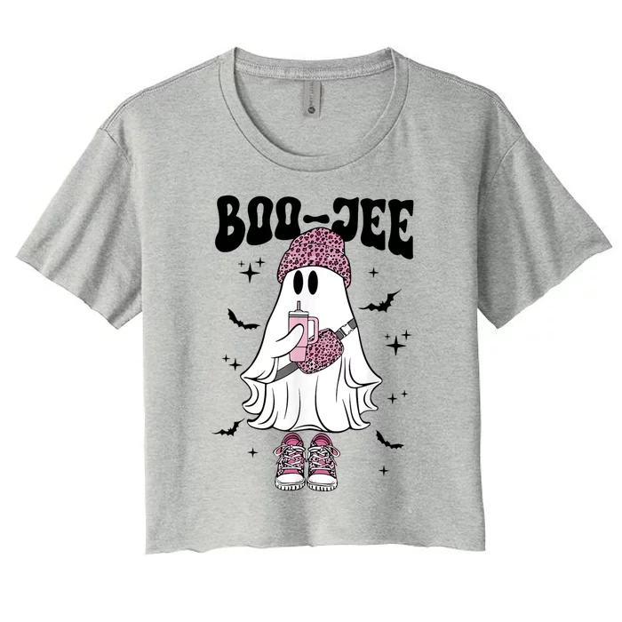 Spooky Season Cute Ghost Halloween Costume Boujee Boojee Women's Crop Top Tee