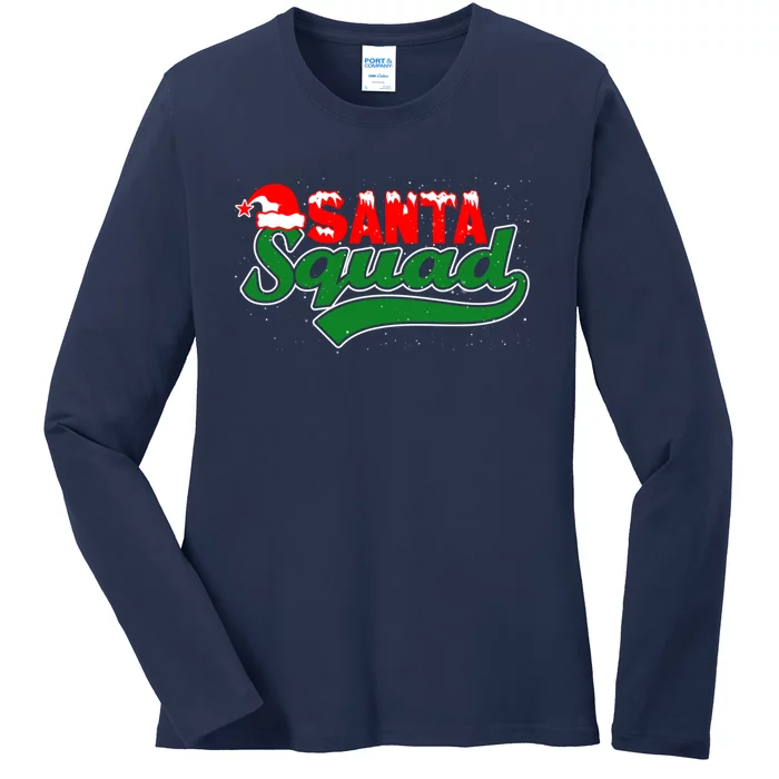 Santa Squad Christmas Design Template For Christmas Celebration Ladies Long Sleeve Shirt