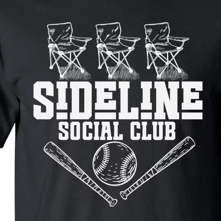 Sideline Social Club Retro Baseball Team Game Day Season Tall T-Shirt