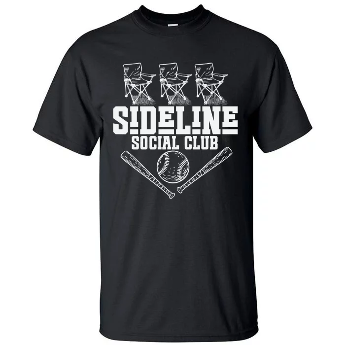 Sideline Social Club Retro Baseball Team Game Day Season Tall T-Shirt