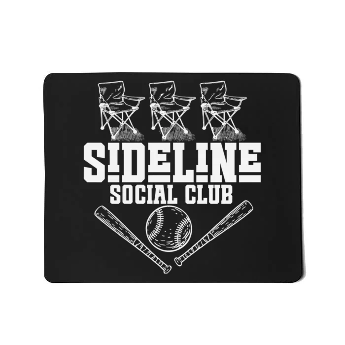 Sideline Social Club Retro Baseball Team Game Day Season Mousepad