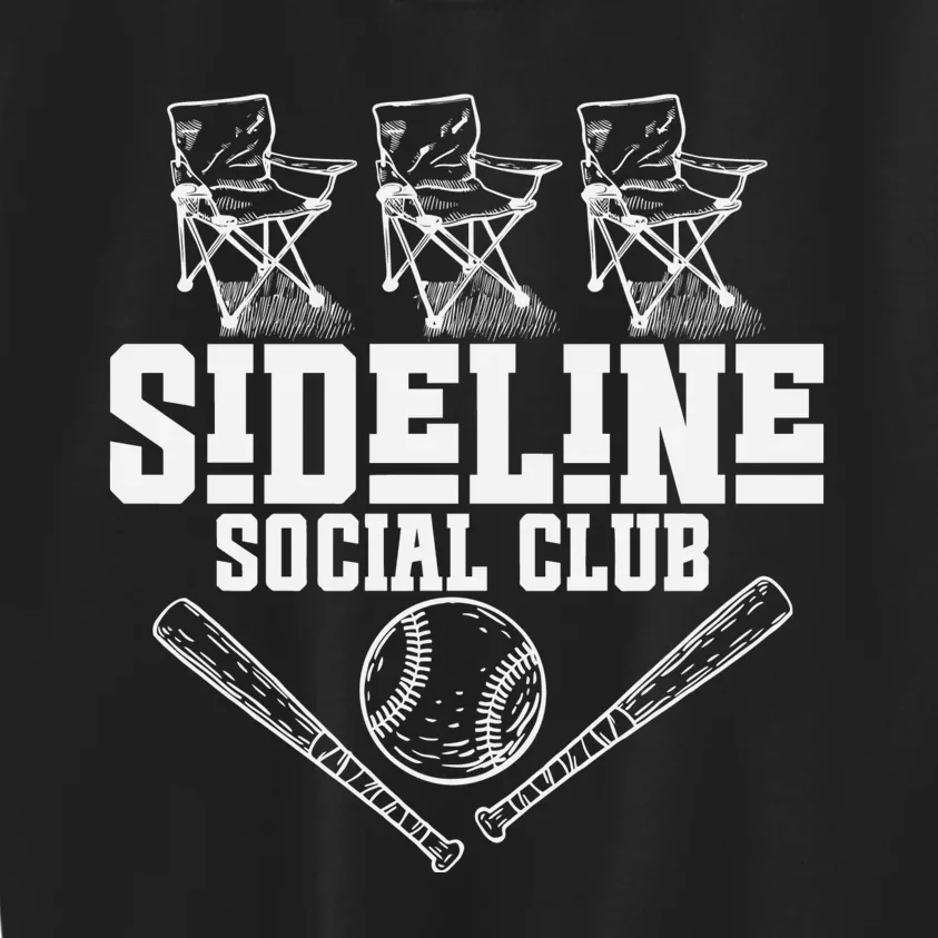 Sideline Social Club Retro Baseball Team Game Day Season Kids Sweatshirt