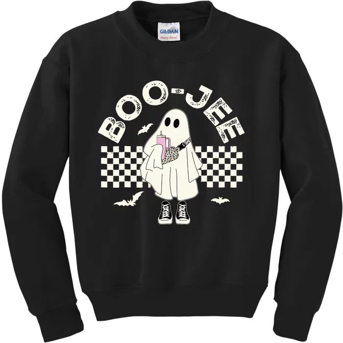 Spooky Season Cute Boujee Ghost Halloween Costume Boojee Kids Sweatshirt