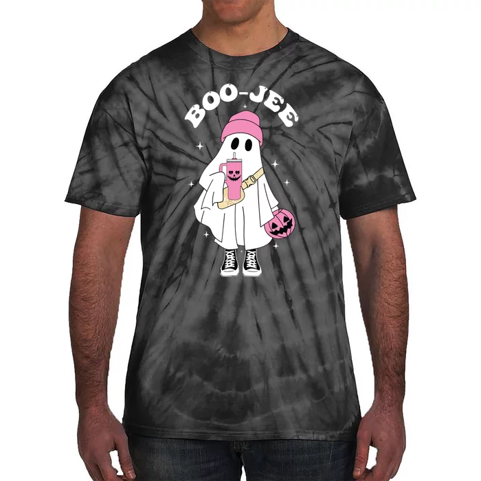 Spooky Season Cute Ghost Halloween Costume Boujee Boojee Tie-Dye T-Shirt