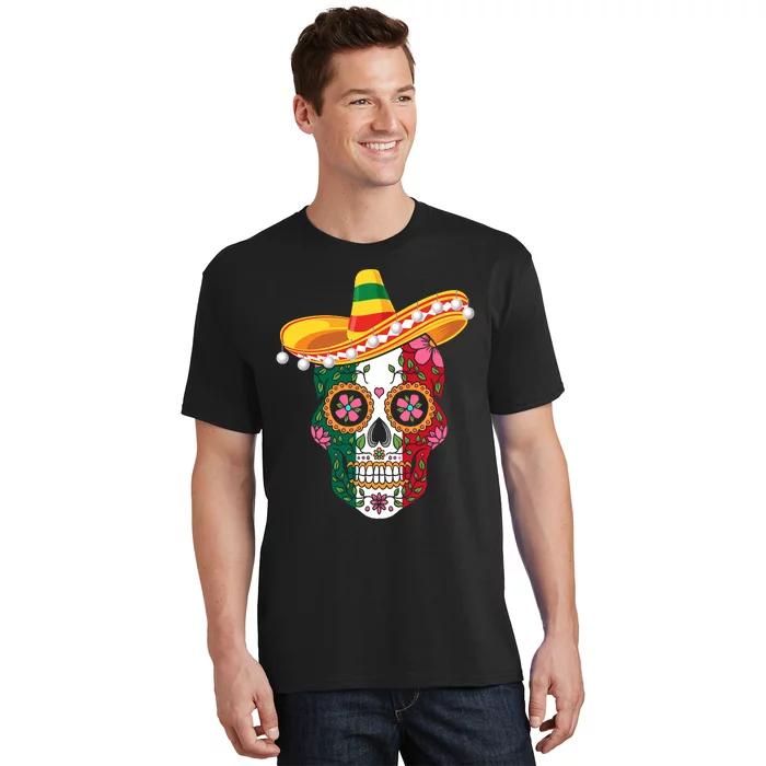 Sugar Skull Cinco De Mayo Celebration Art T-Shirt