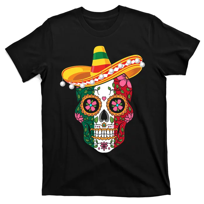 Sugar Skull Cinco De Mayo Celebration Art T-Shirt