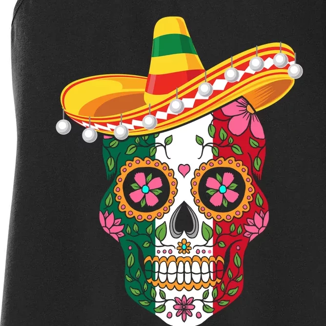 Sugar Skull Cinco De Mayo Celebration Art Women's Racerback Tank