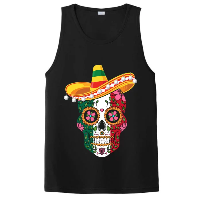 Sugar Skull Cinco De Mayo Celebration Art Performance Tank