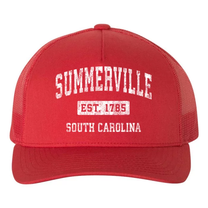 Summerville South Carolina Sc Vintage Established Sports Yupoong Adult 5-Panel Trucker Hat